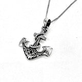 Oxidized Detailed Anchor Necklace