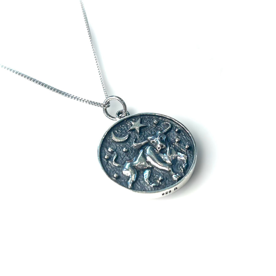 Taurus Double-Sided Coin Zodiac Necklace