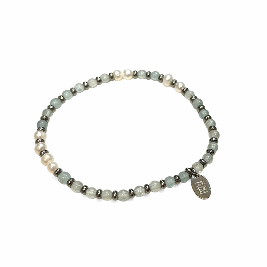 Pearl & Gemstone Steel Stretch Bracelet