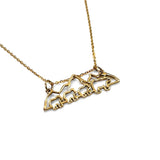 Mountain with Mama Bear and Kids Necklace