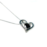 Gemstone Side Slider Heart Necklace