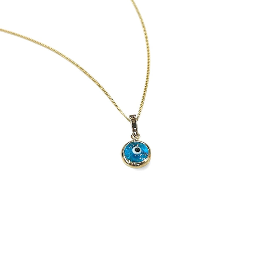 10KT Evil Eye Pendant Necklace