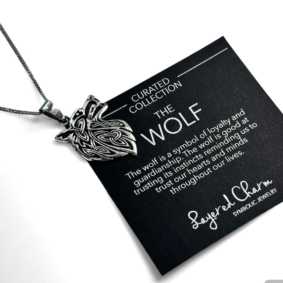 Abstract Wolf Head Necklace