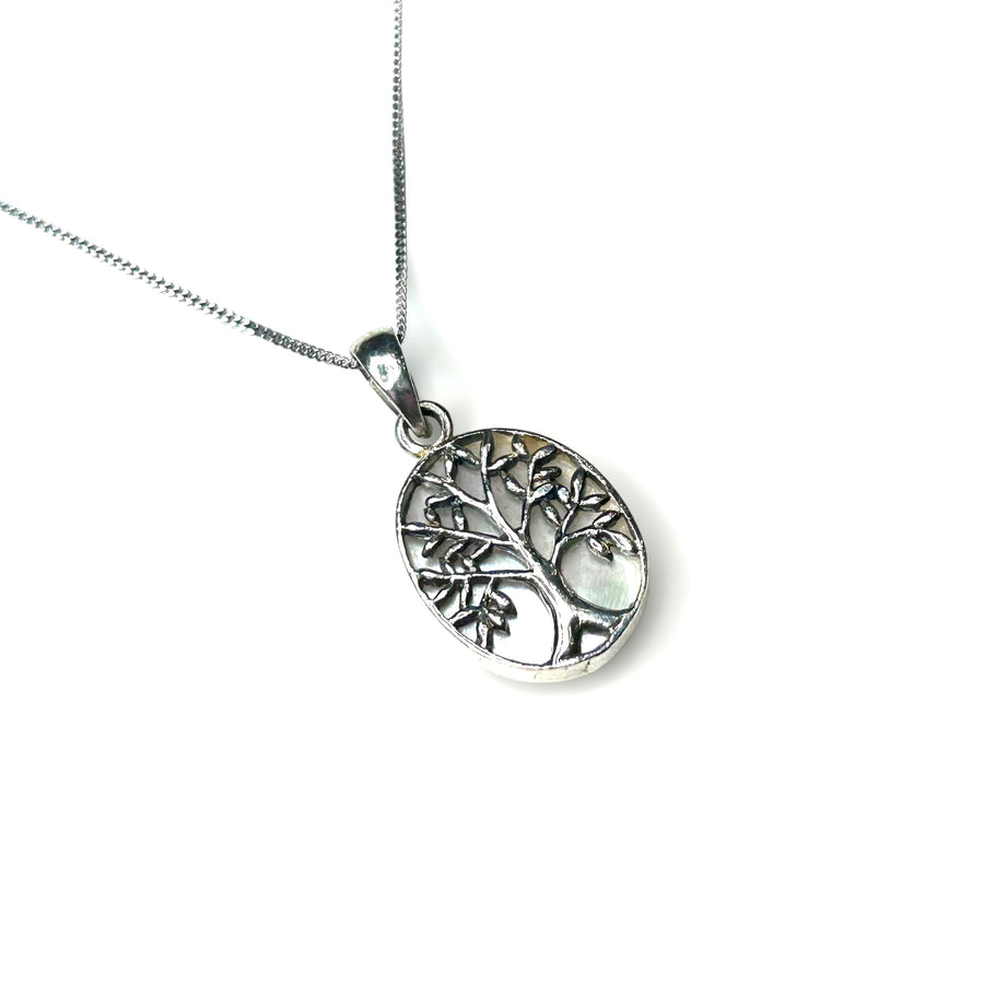 Oval Shell Tree of Life Necklace
