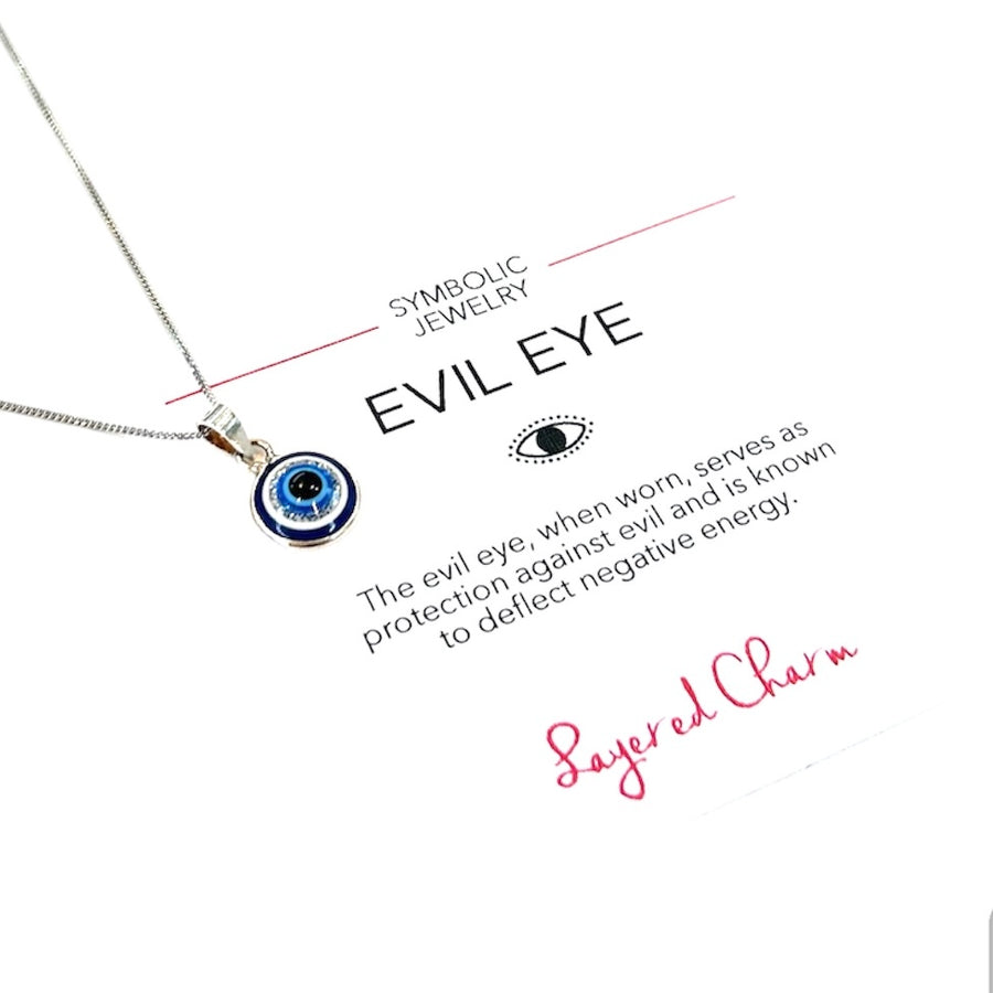 Sparkle Round Evil Eye Necklace