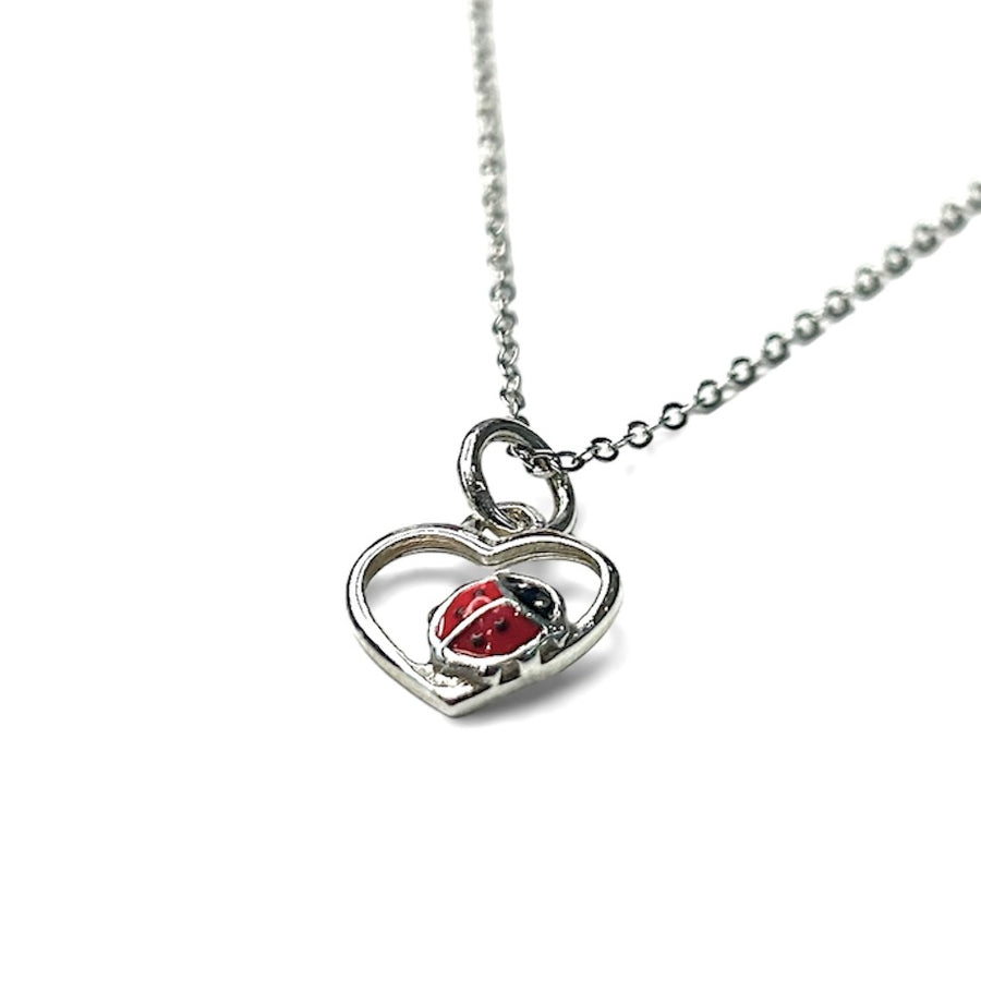 Lady Bug Heart Necklace