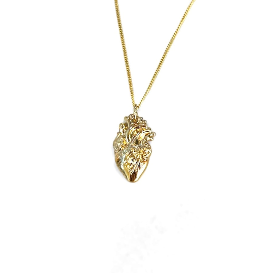 14KT Plated Anatomical Heart Necklace