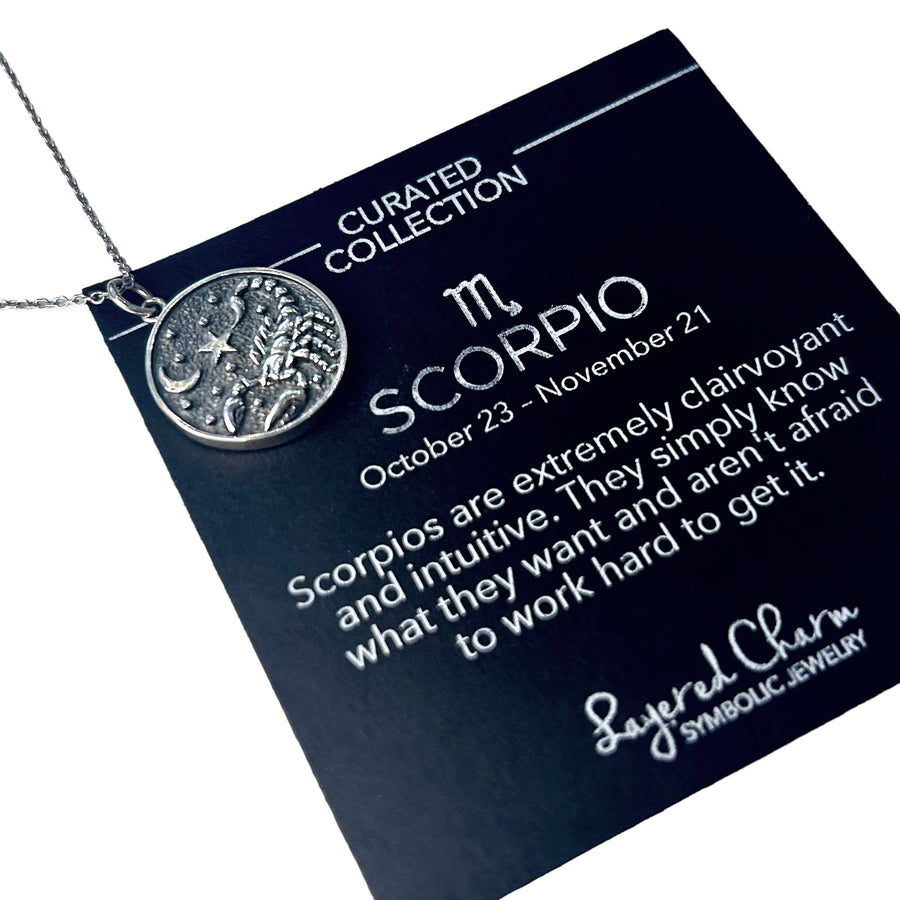 Scorpio Double-Sided Coin Zodiac Necklace