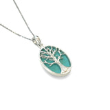 Oval Turquoise Tree of Life Necklace