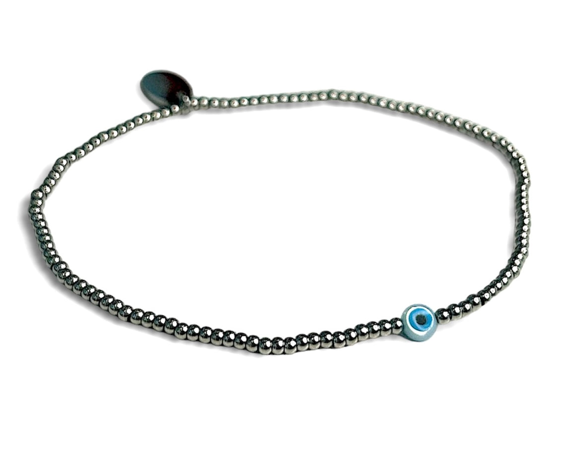 Steel  Evil Eye Stretch Bracelet