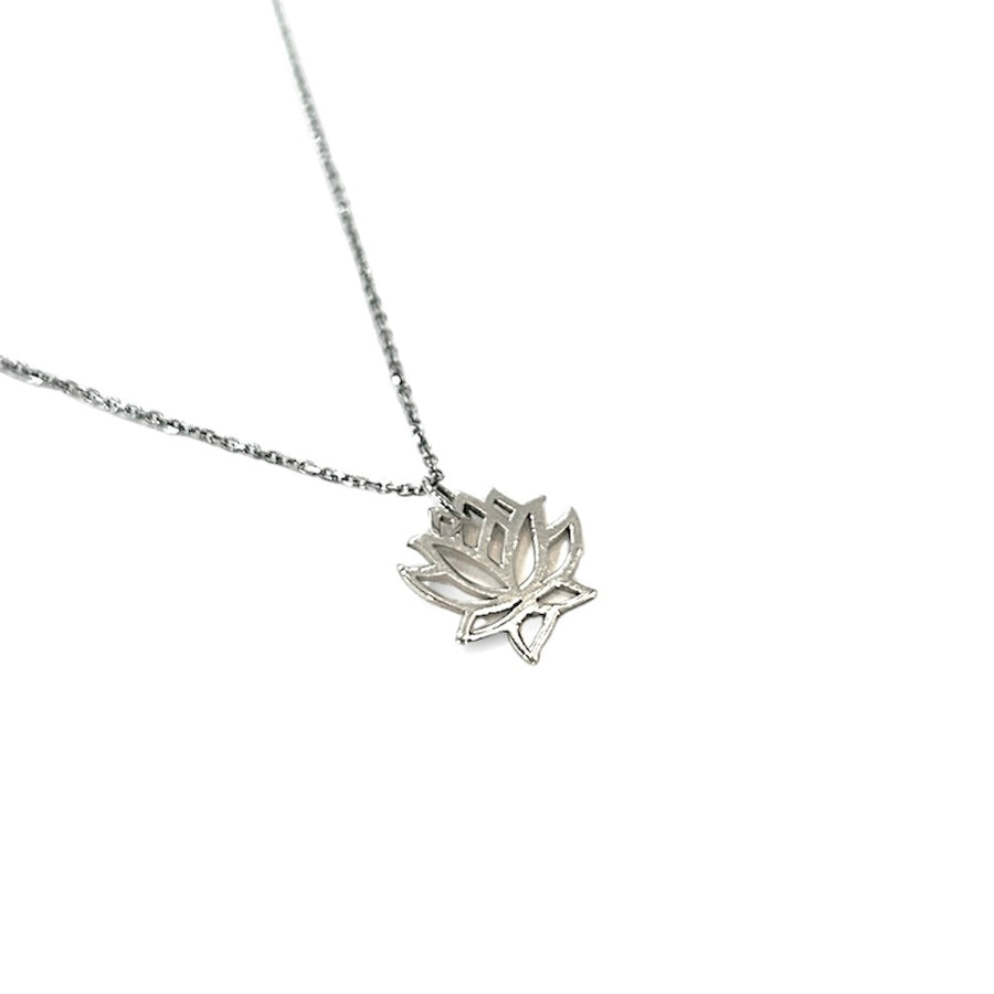 Medium Outline Lotus Flower Necklace