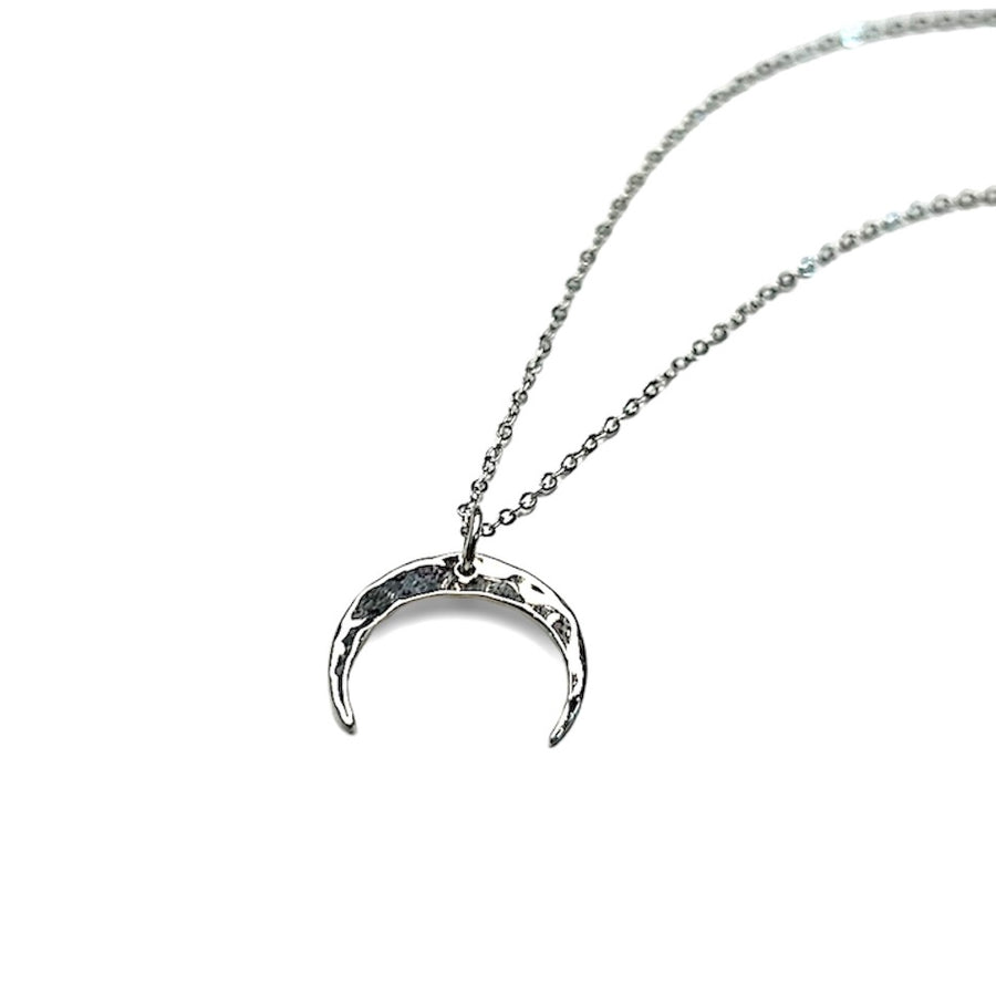 Hammered Crescent Moon Necklace