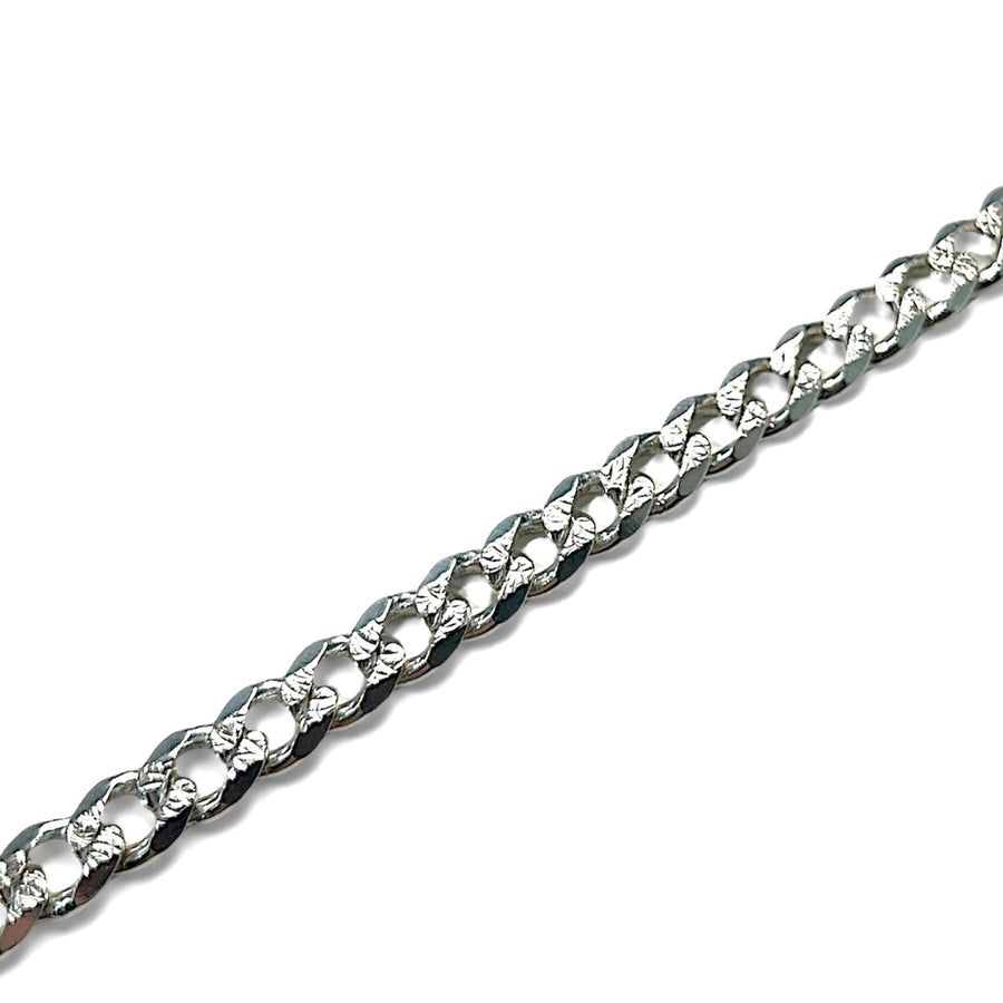 Silver Diamond Cut Curb Chain 6.8mm