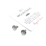 Round Oxidized Mountain Stud Earrings