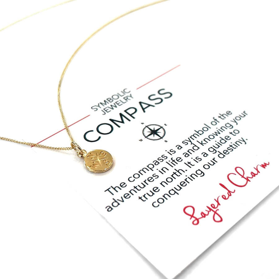 14KT Plated Small Compass Necklace