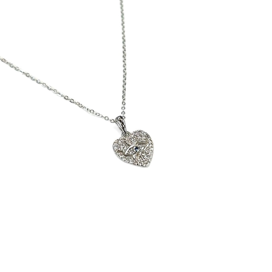 Heart Flair Evil Eye Necklace