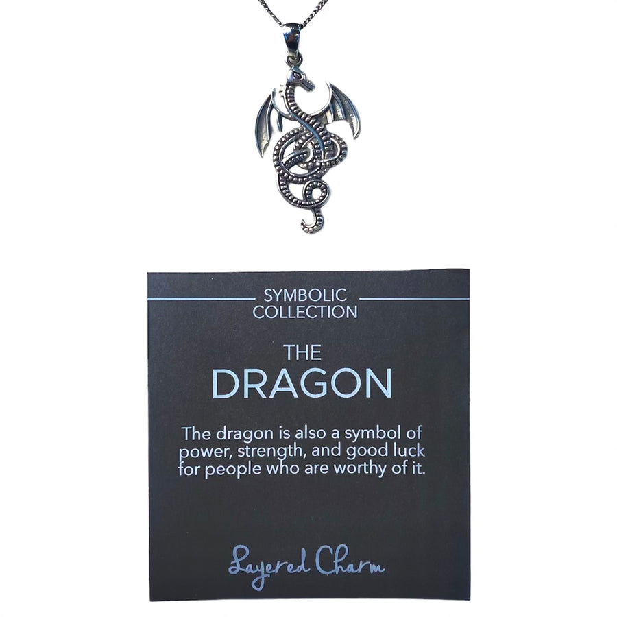 Oxidized Dragon Necklace