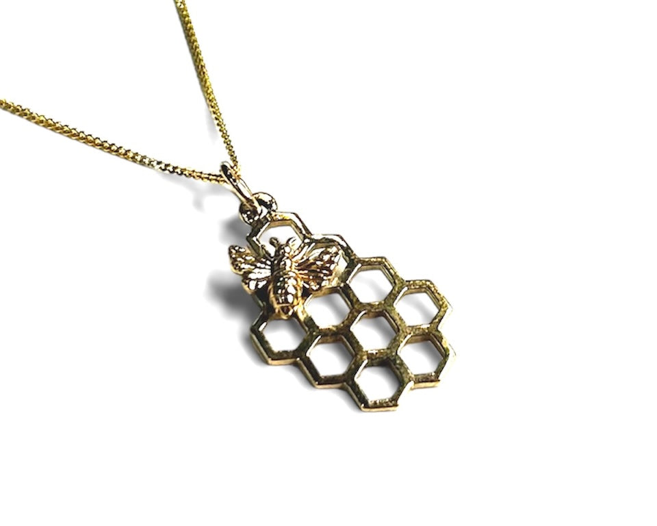Honeycomb and Bee Necklace