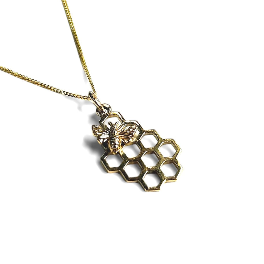 Honeycomb and Bee Necklace