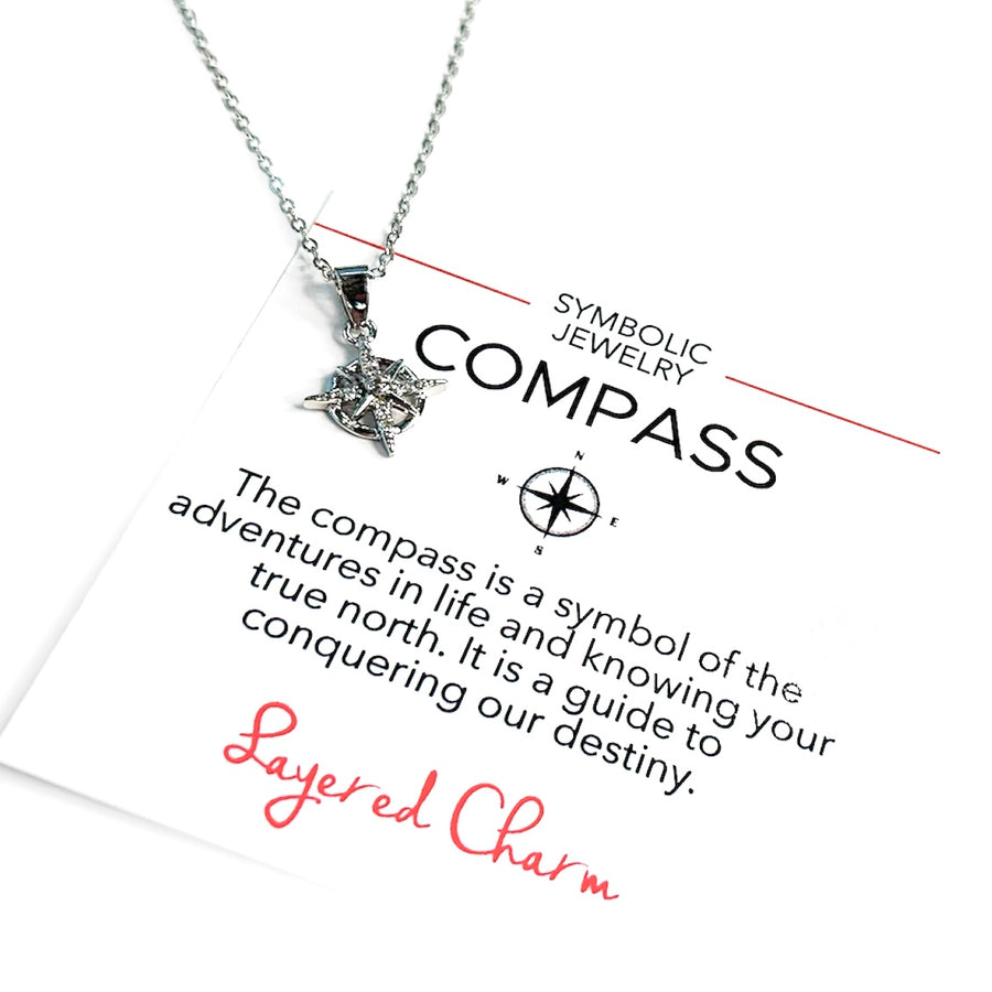 CZ North Star Compass Necklace