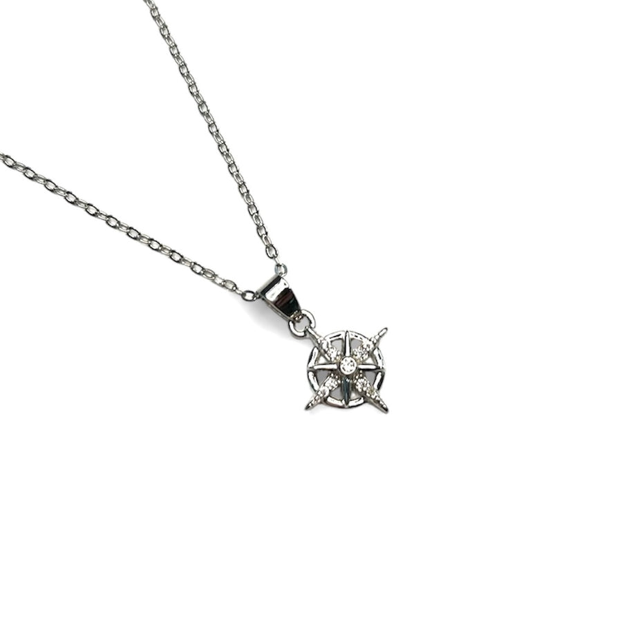 CZ North Star Compass Necklace