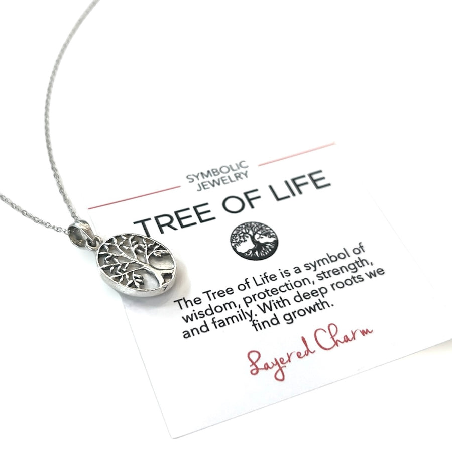 Oval Shell Tree of Life Necklace