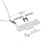 Small Oxidized Angel Wing Necklace