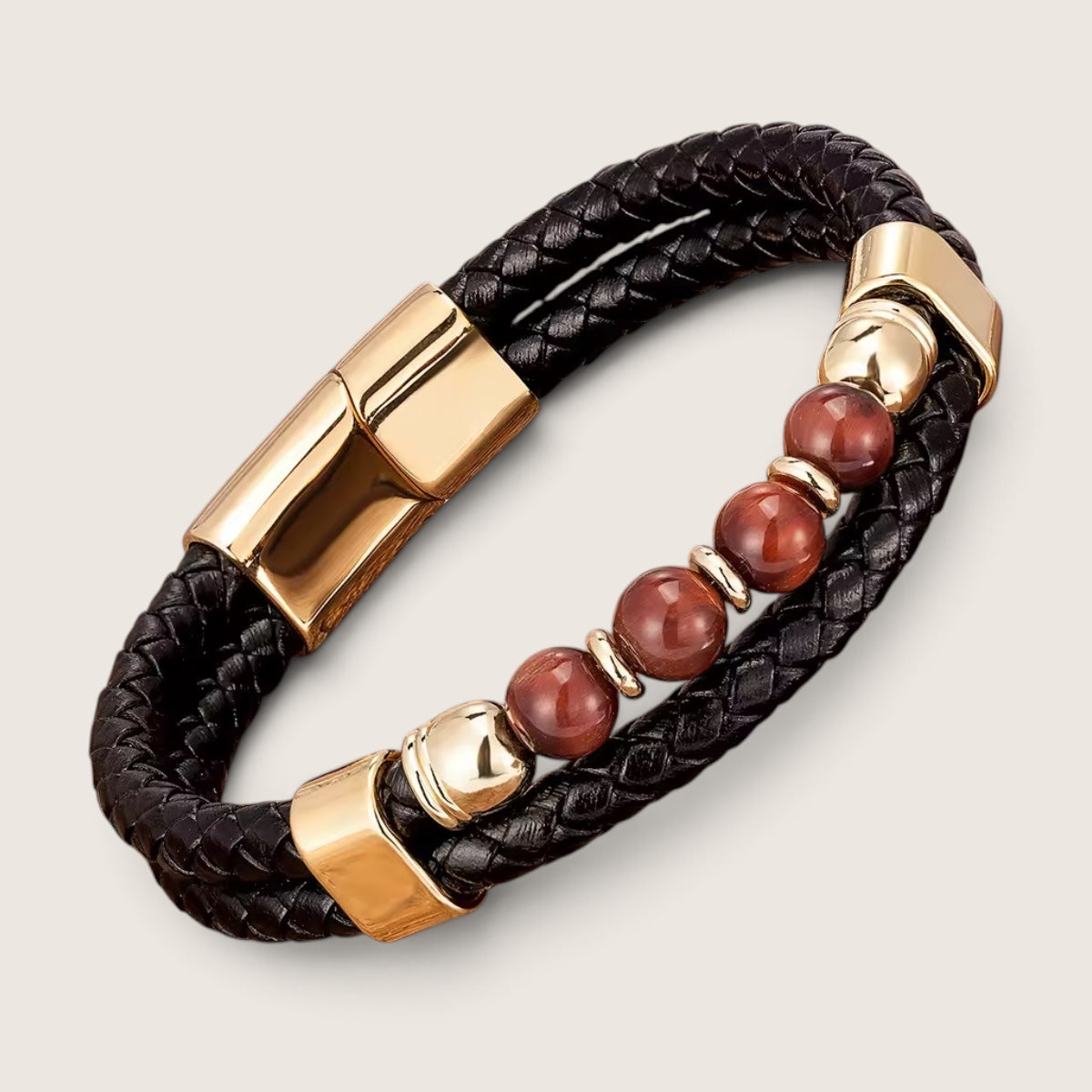 Pathfinder II Leather & Stone Bracelet