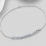 Gemstone Silver Stretch Bracelet