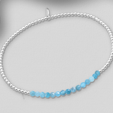 Gemstone Silver Stretch Bracelet