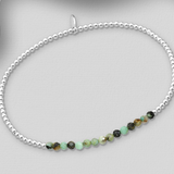 Gemstone Silver Stretch Bracelet