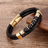 Pathfinder II Leather & Stone Bracelet
