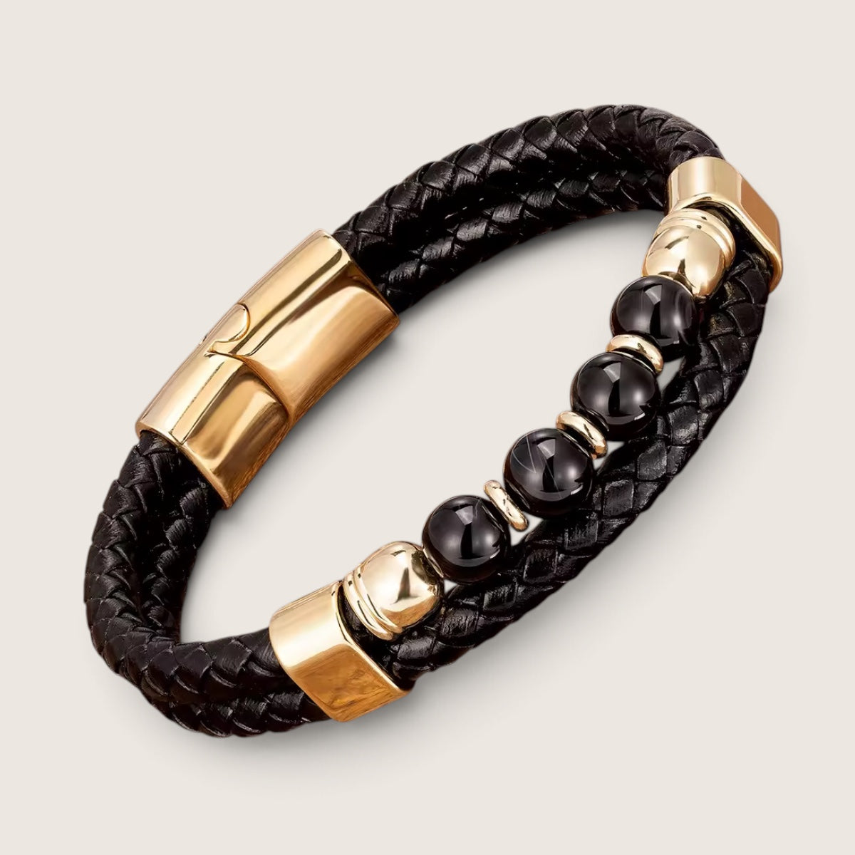 Pathfinder II Leather & Stone Bracelet