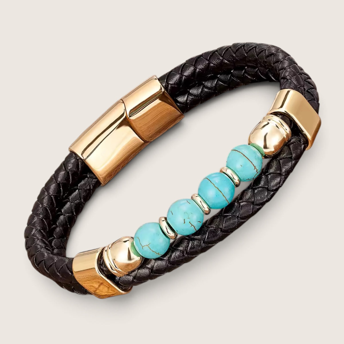 Pathfinder II Leather & Stone Bracelet