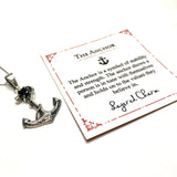 Black CZ Centered Anchor Necklace