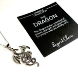 Oxidized Dragon Necklace