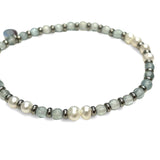 Pearl & Gemstone Steel Stretch Bracelet