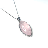 Oval Beveled Semi-Precious Necklace