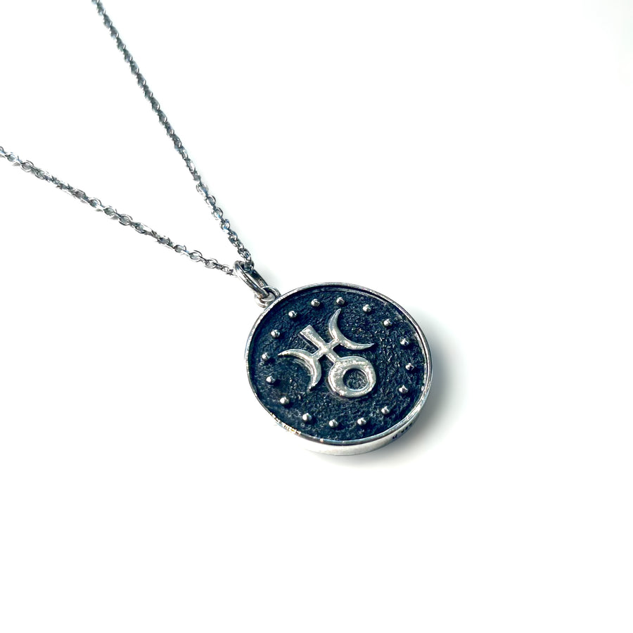 Aquarius Double-Sided Coin Zodiac Necklace