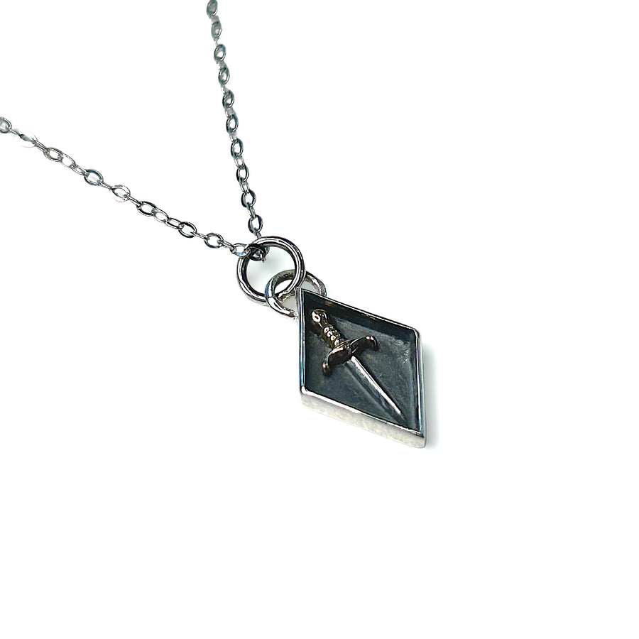 Diamond Shadow Box Sword Necklace