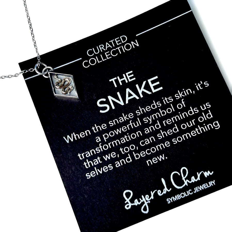 Diamond Shadow Box Snake Necklace