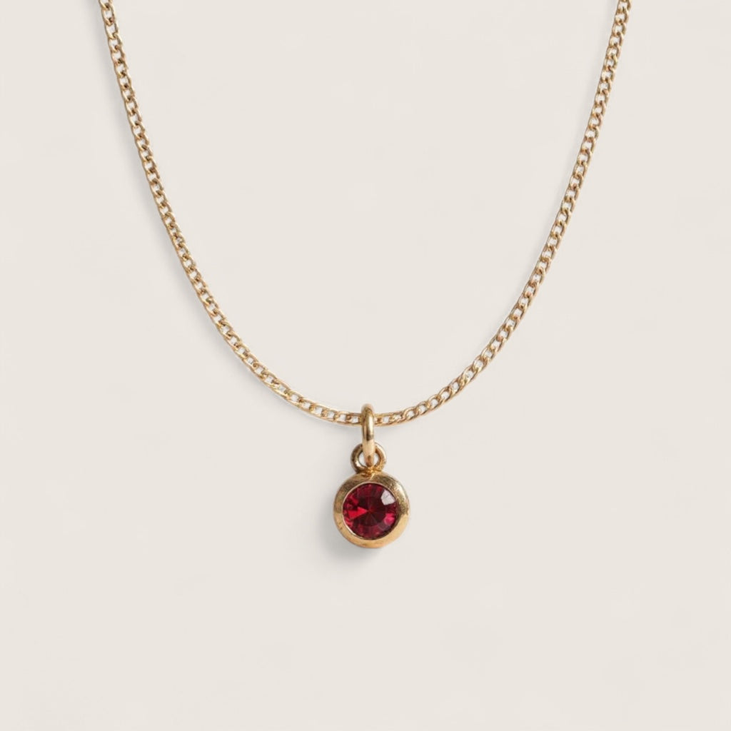 Bronze CZ Birthstone Necklace