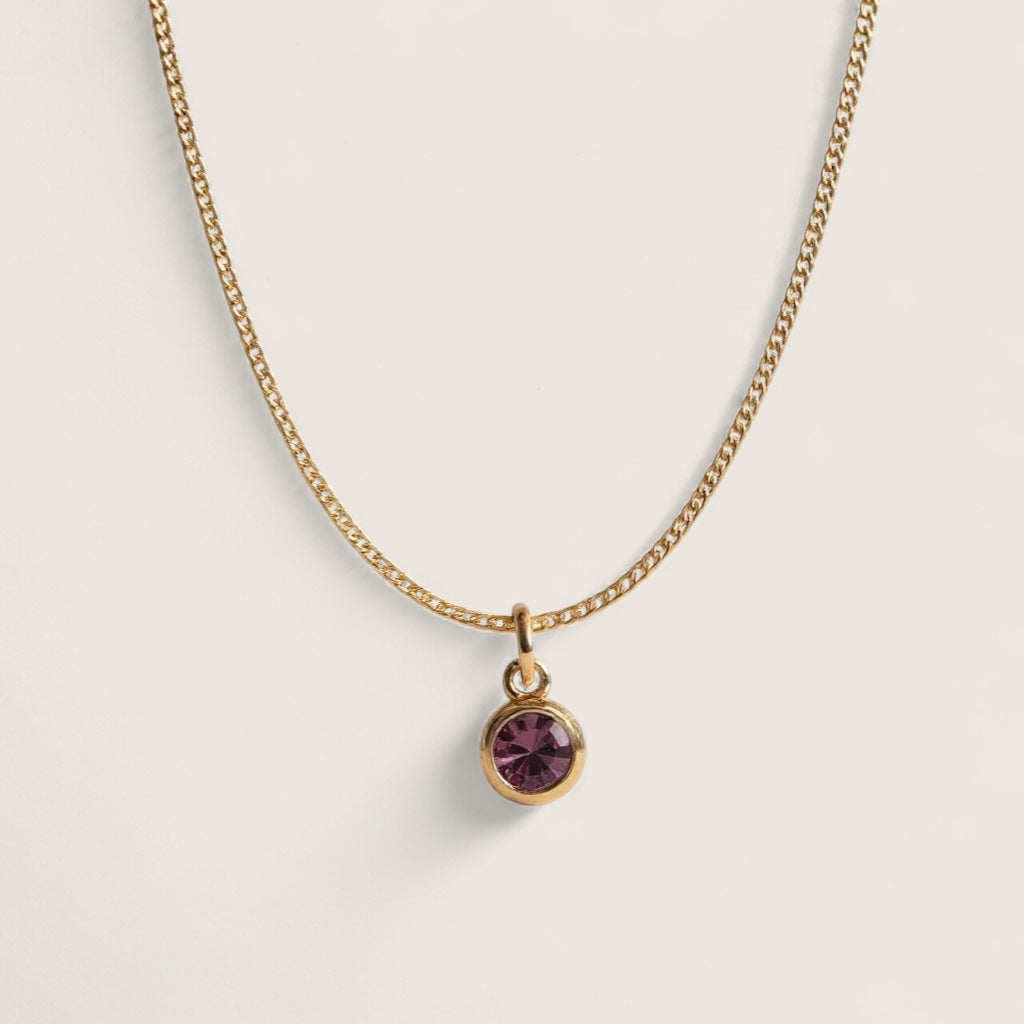 Bronze CZ Birthstone Necklace