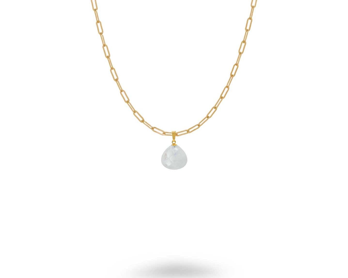 14K Gold Filled Pear Shaped Gemstone Necklace