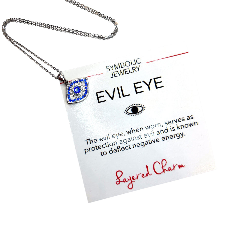 Blue Bordered Evil Eye Necklace