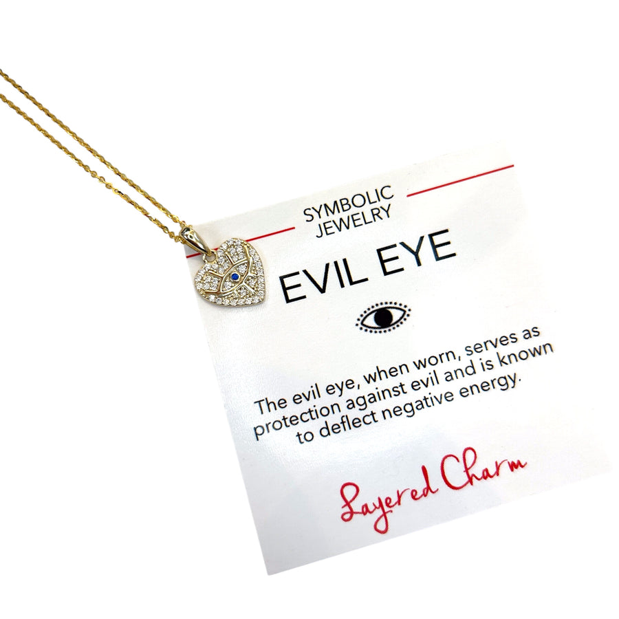 Heart Flair Evil Eye Necklace