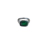 Steel Color CZ Signet Ring