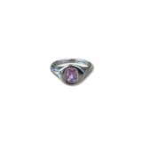 Steel Color CZ Signet Ring