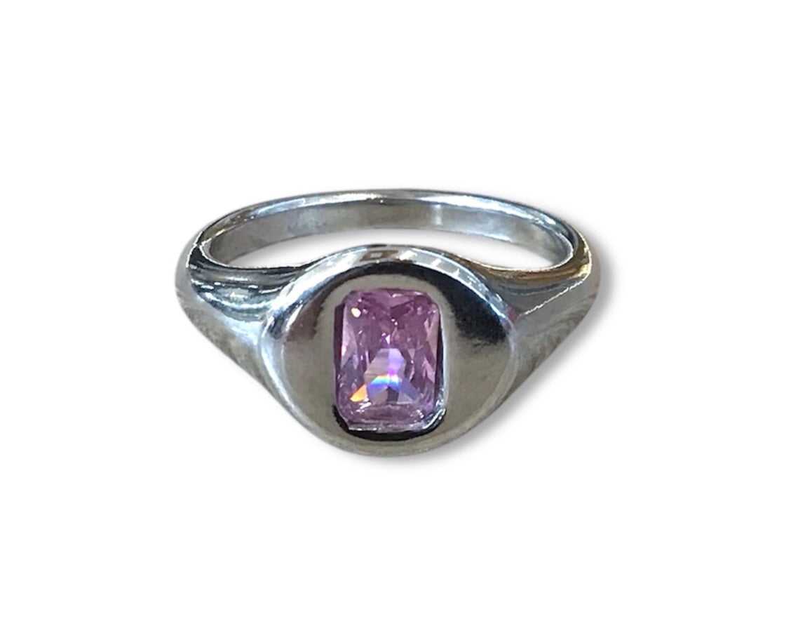 Royal Soleil - Color CZ Signet Ring