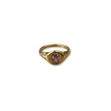 Steel Color CZ Signet Ring